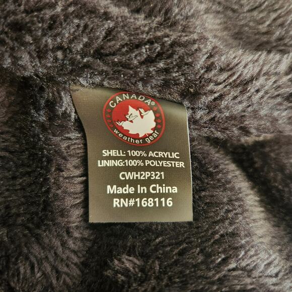 Canada Weather‎ Gear Black Beanie Soft Lined Gray Logo New - Picture 4 of 5